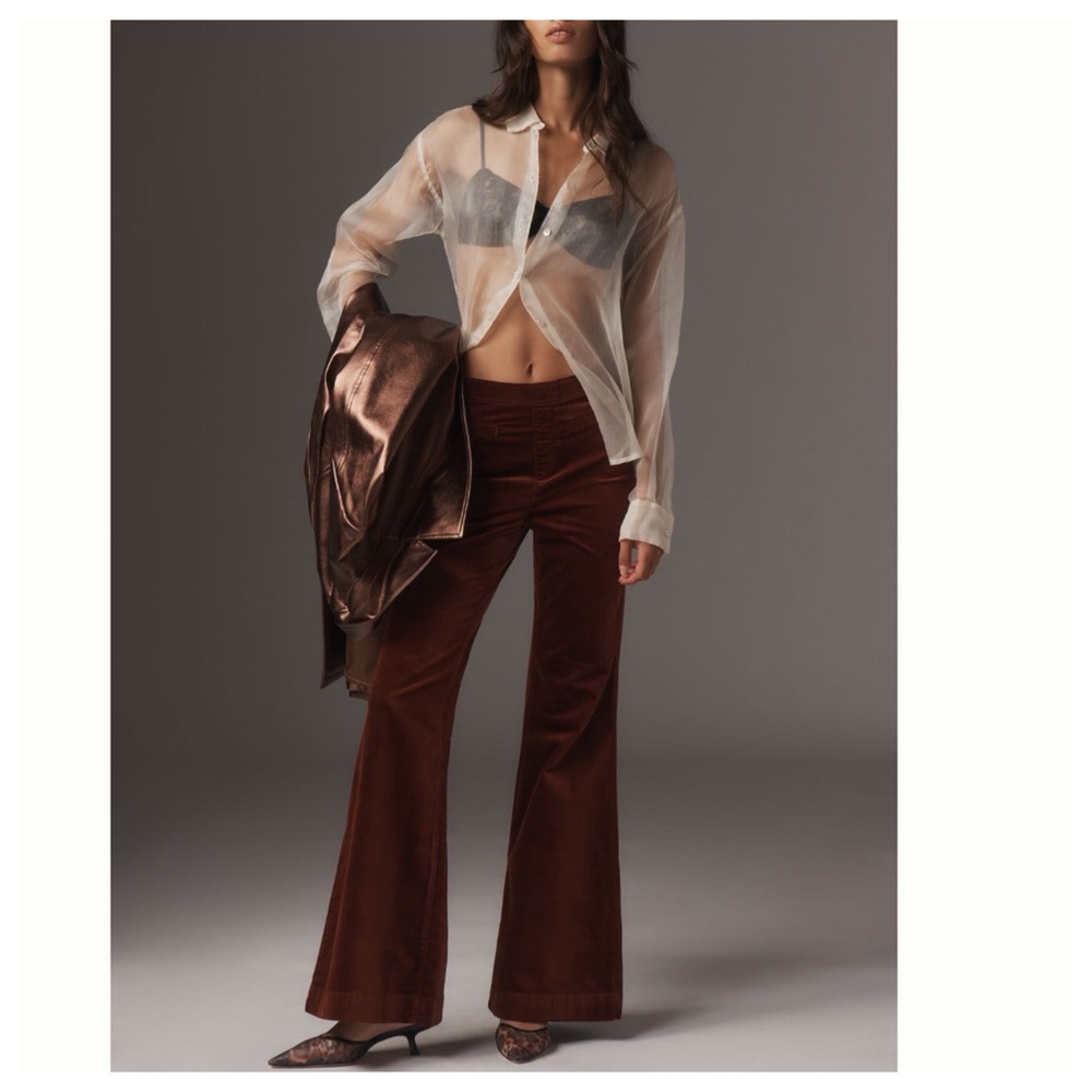 NWT Anthropologie Pilcro Pull-On Mid-Rise Retro Flare
Velvet Pants, size 32 - Picture 4 of 11